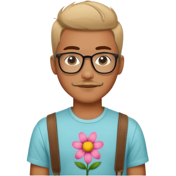 Hipster shirt flower emoji