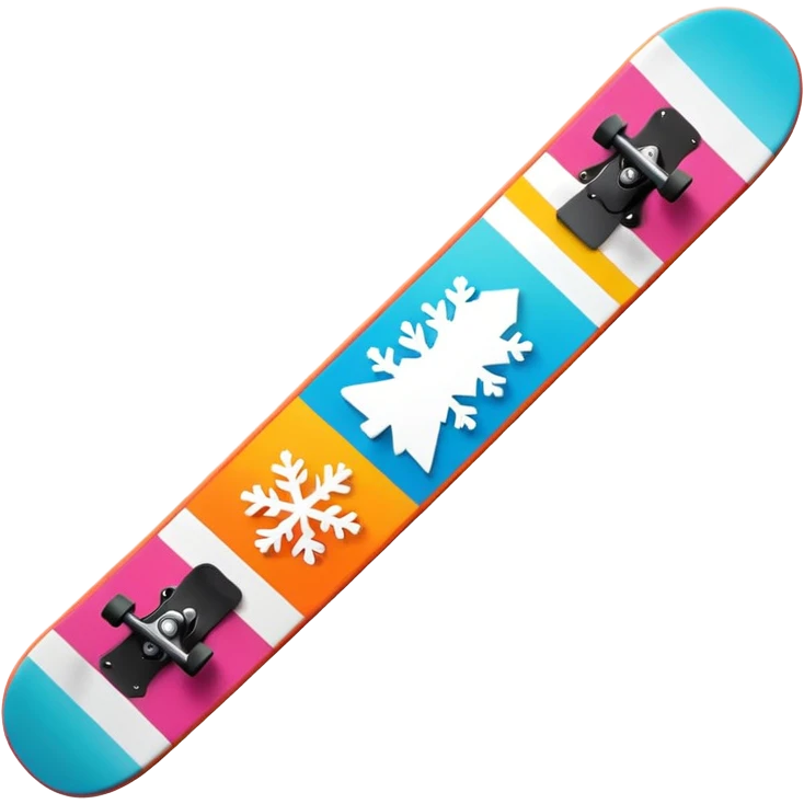 snow board,colorful, negative: character. emoji