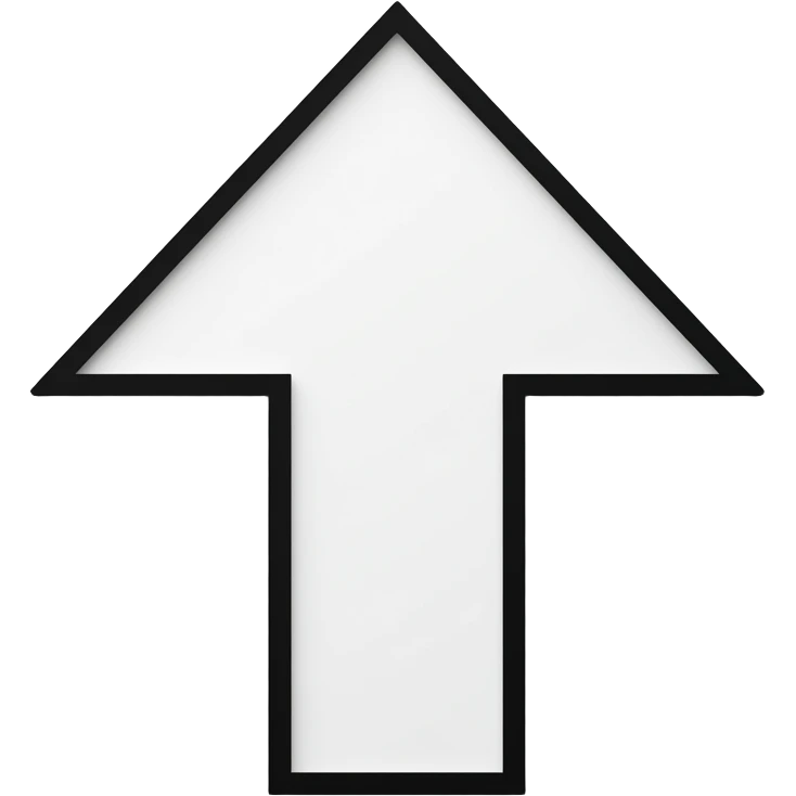 Very small outline of an up arrow emoji
