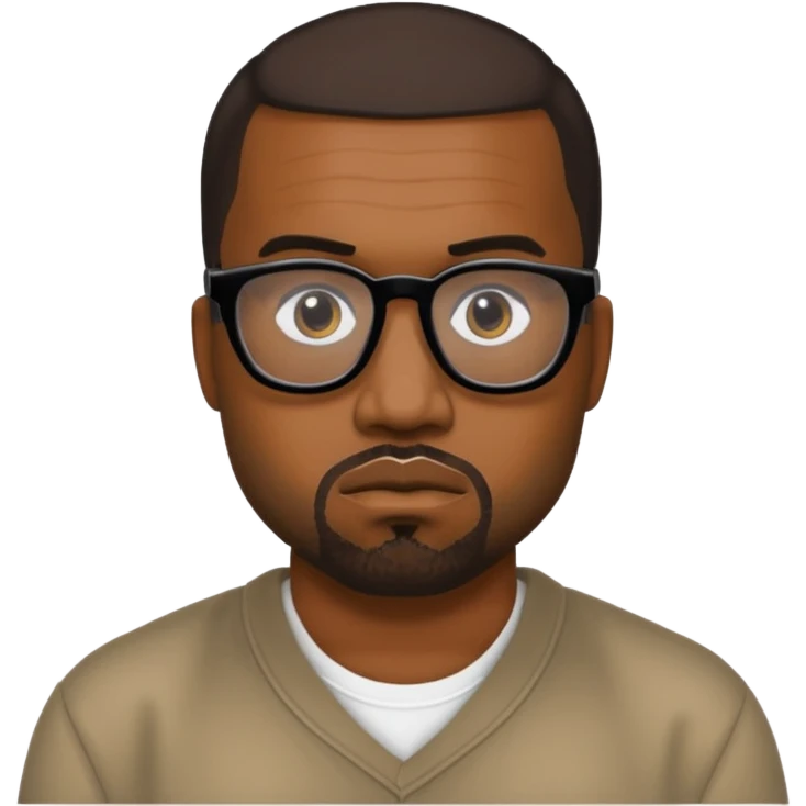 Kanye West face with black glasses emoji