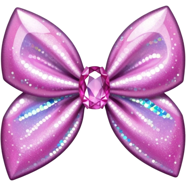 glitter pink crystal hair bow emoji