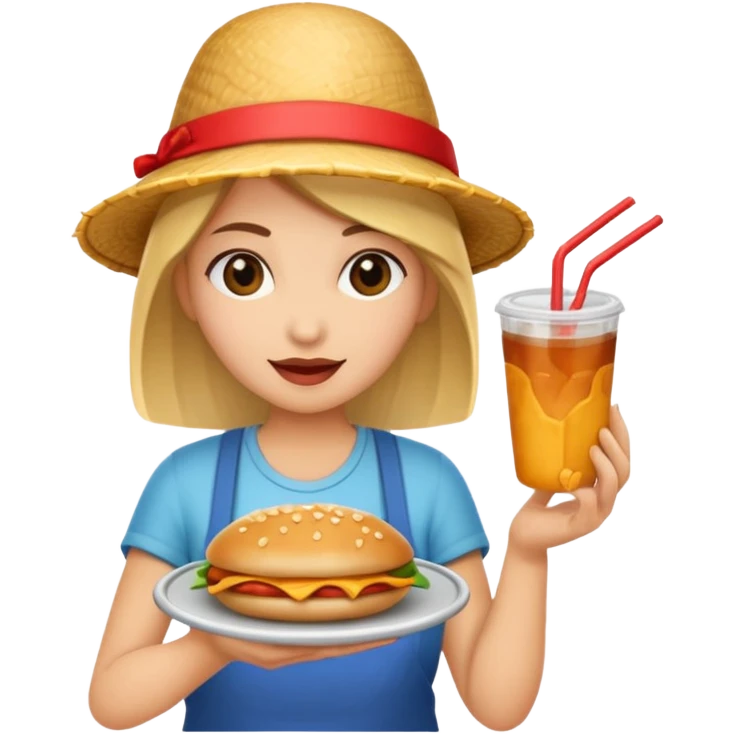 woman holding street food emoji