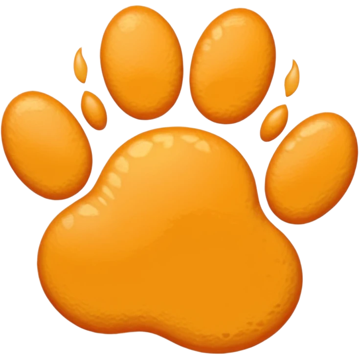 a very light pale pastel yellow-orange pawprint emoji