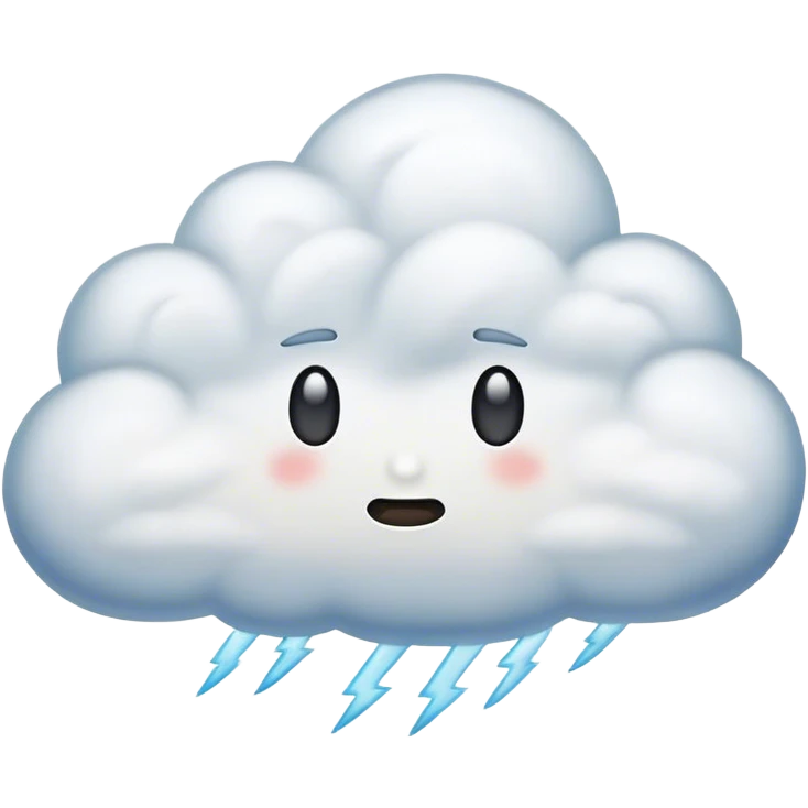 Cinematic realistic emoji depicting a cloud with a thunderstorm emoji