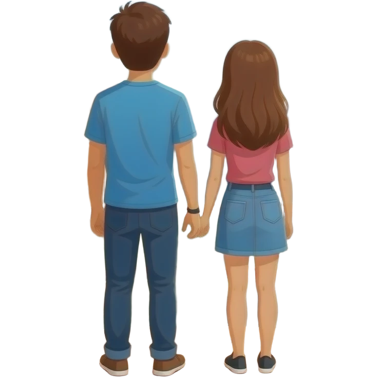 Couple with brown hair at overreaction point Zion looking at the views emoji