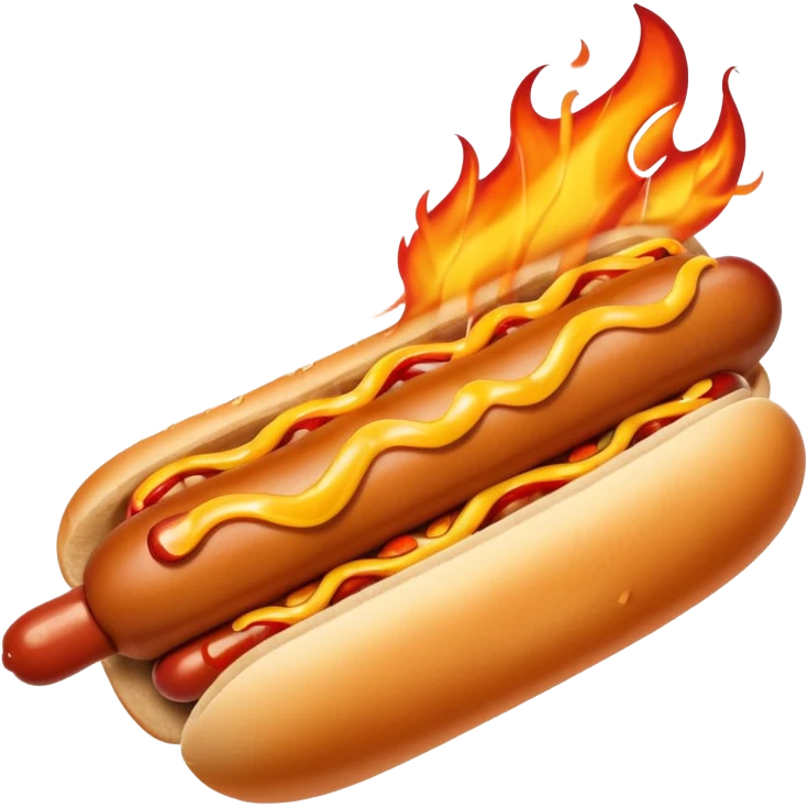 Fist Gripping a Flaming Hotdog emoji