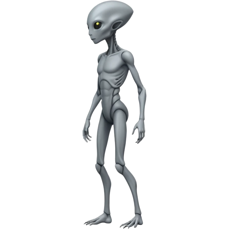 fullbody humanoid gray alien direct sideview emoji