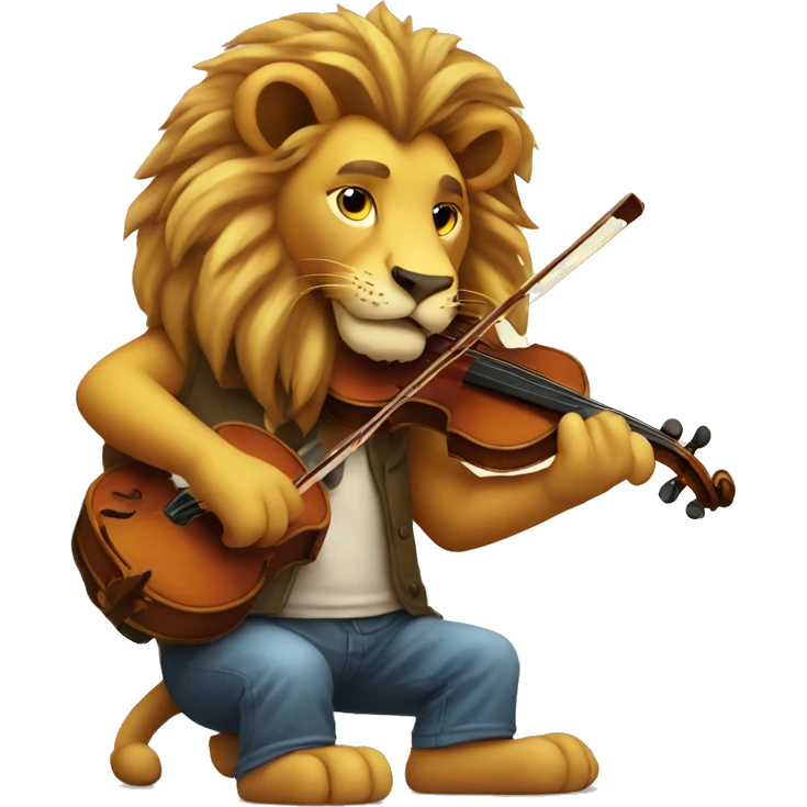 Lion with a violin emoji