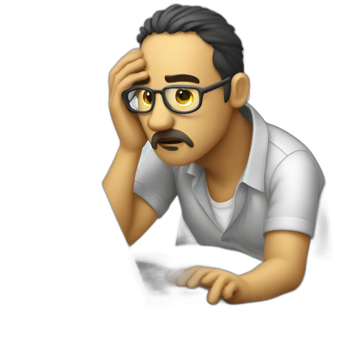exhausted programmer with computer emoji