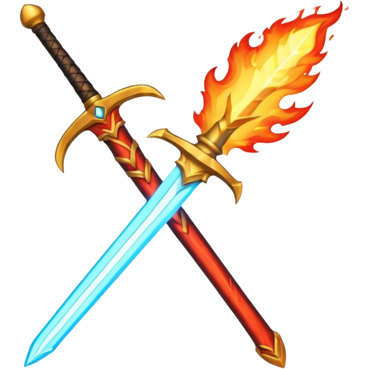 fire sword striking down emoji