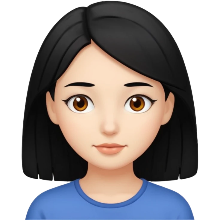 девушка с черными волосами с расслабленным лицом emoji