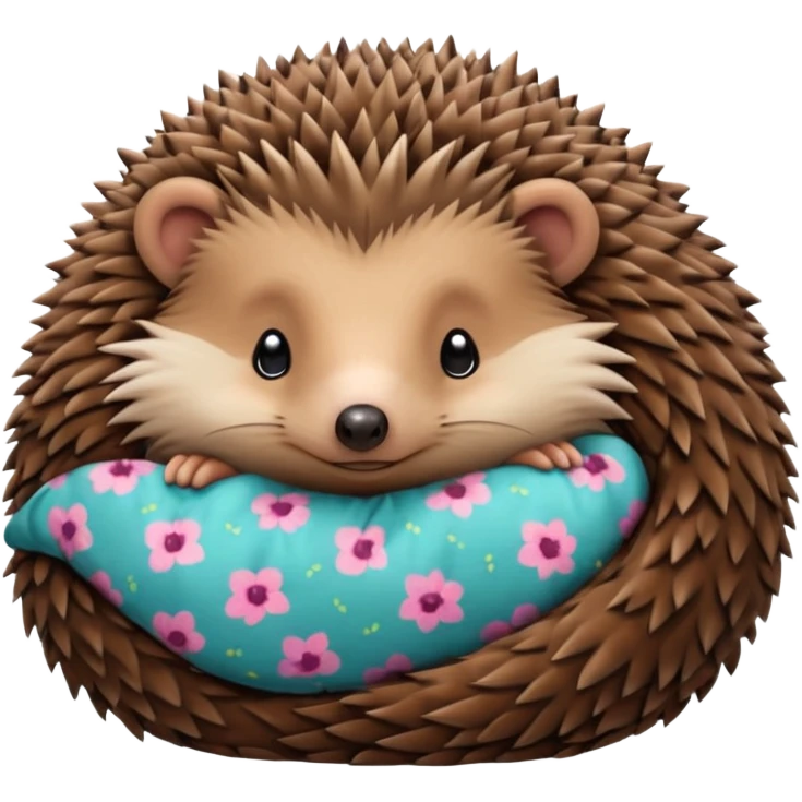 hedgehog in pajama curled up emoji
