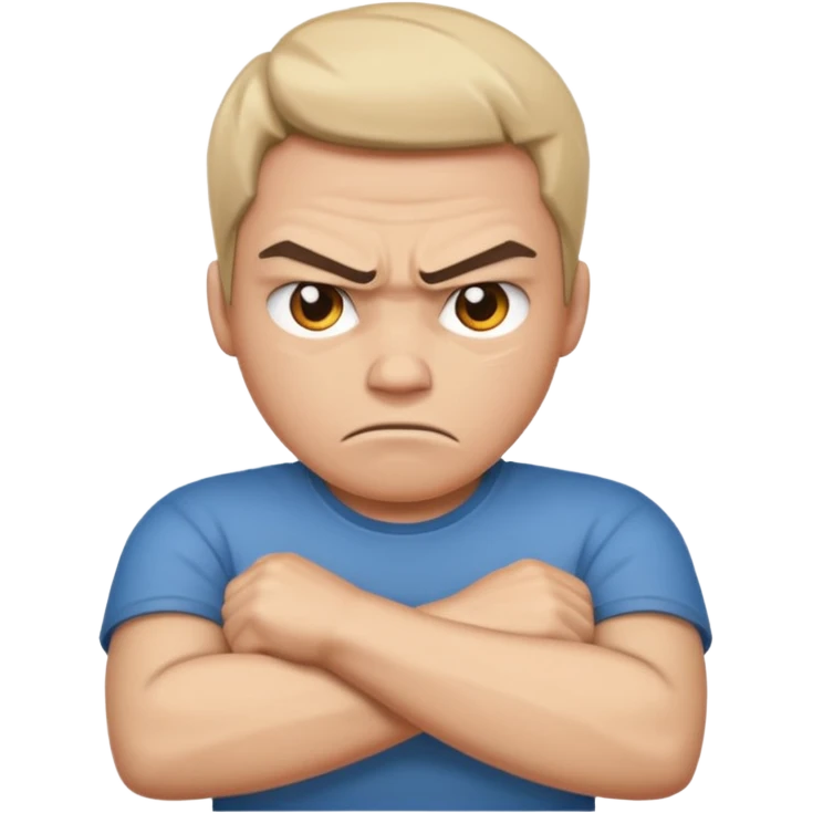 folded arm while angry emoji