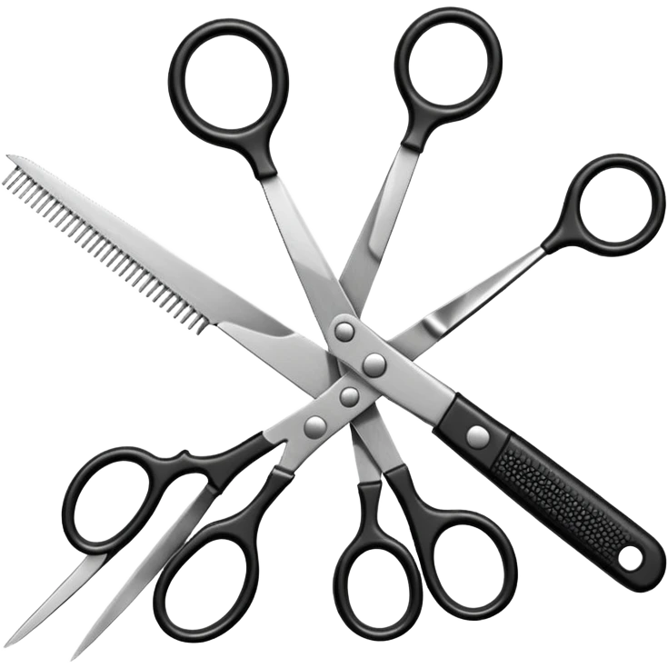 barber shop, scissors, comb. emoji