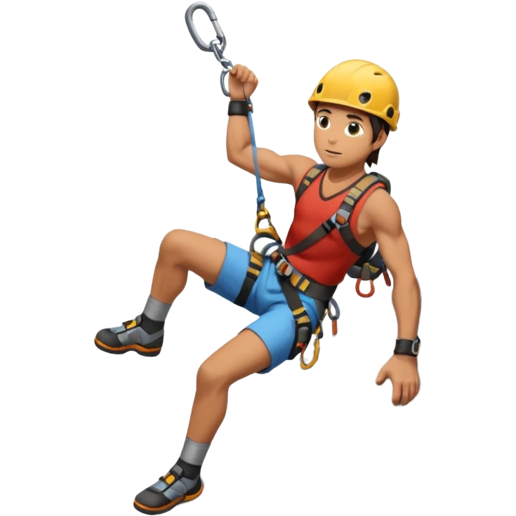 Japanese style art of a rock climber emoji