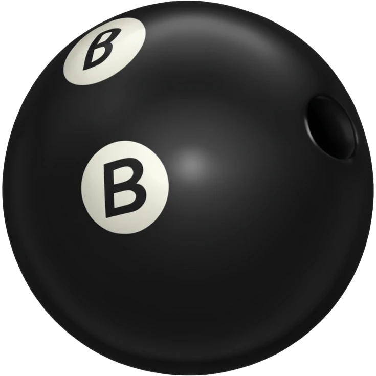 Black pull Ball with MB written on it emoji