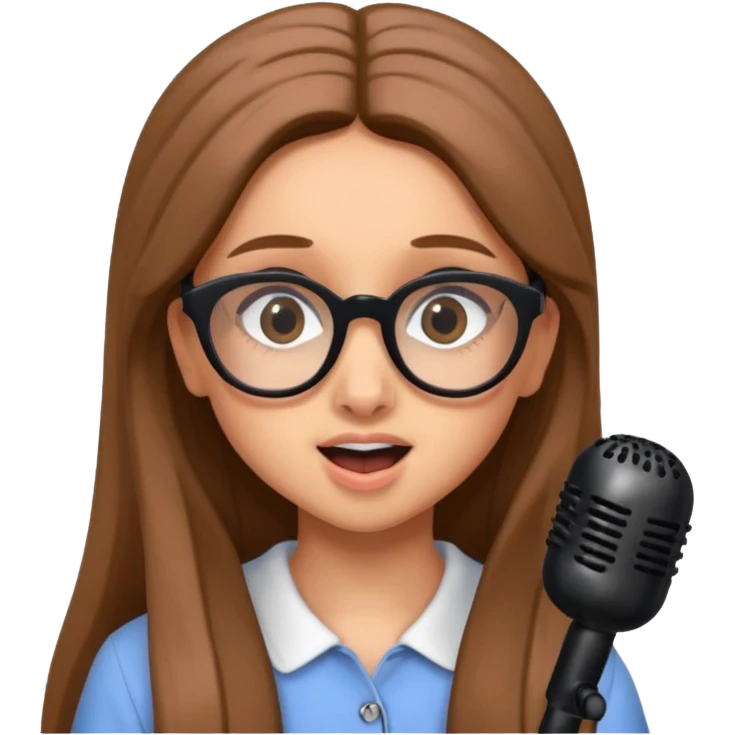 ariana grande with glasses singing emoji