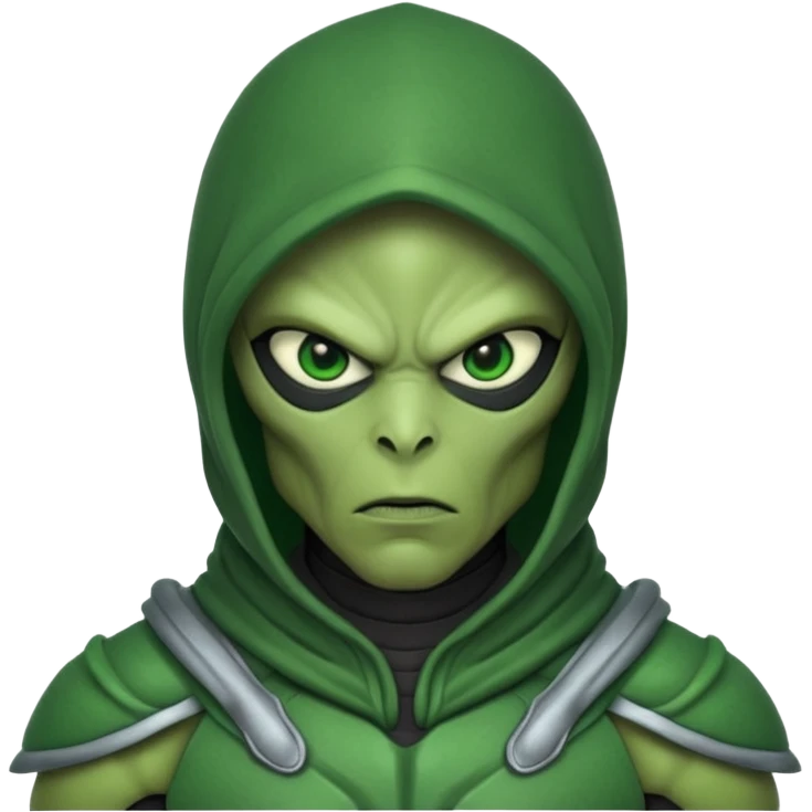 alien warrior with hood emoji