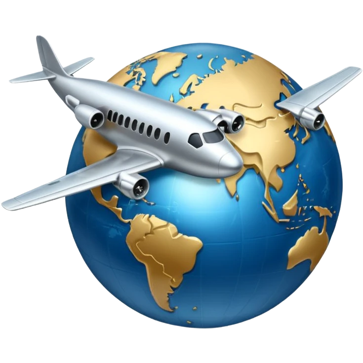 plane flying the globe emoji