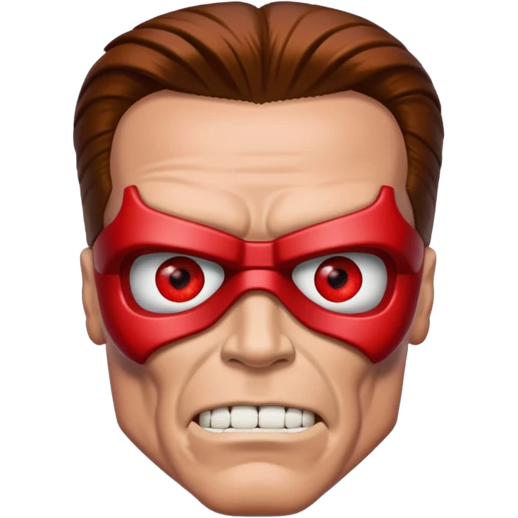 Red eyed Terminator Arnold Schwarzenegger emoji | AI Emoji Generator