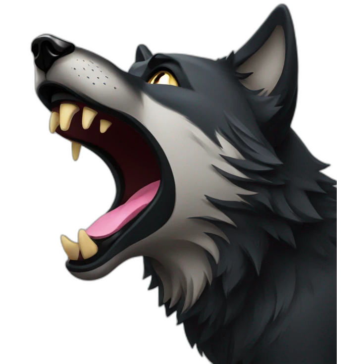 Black wolf howling  emoji