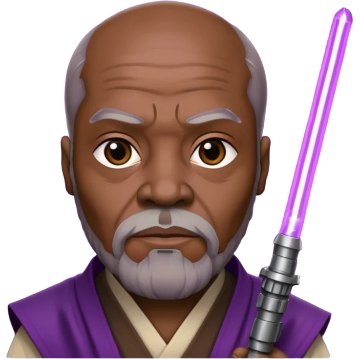 star wars master windu with purple lightsaber emoji