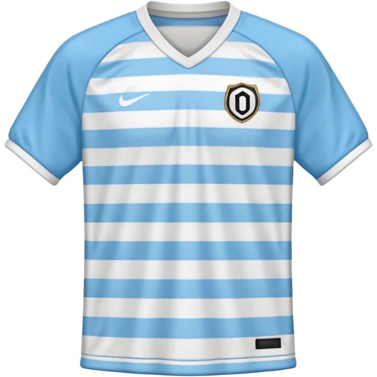 a plain vintage striped white and baby blue soccer jersey  emoji