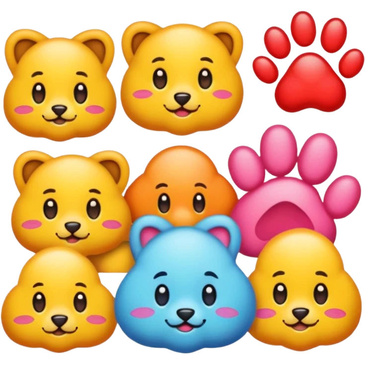 Paws with elements of others emoji emoji