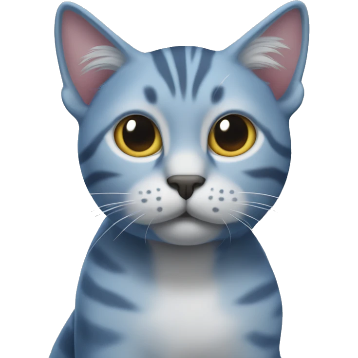 blue tabby cat with one clipped ear on his left side emoji