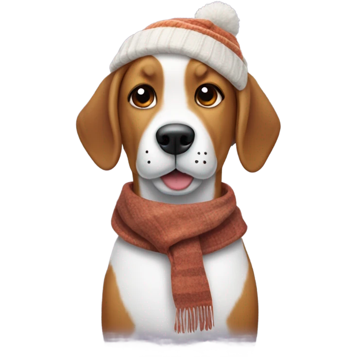 Beagle snowman emoji