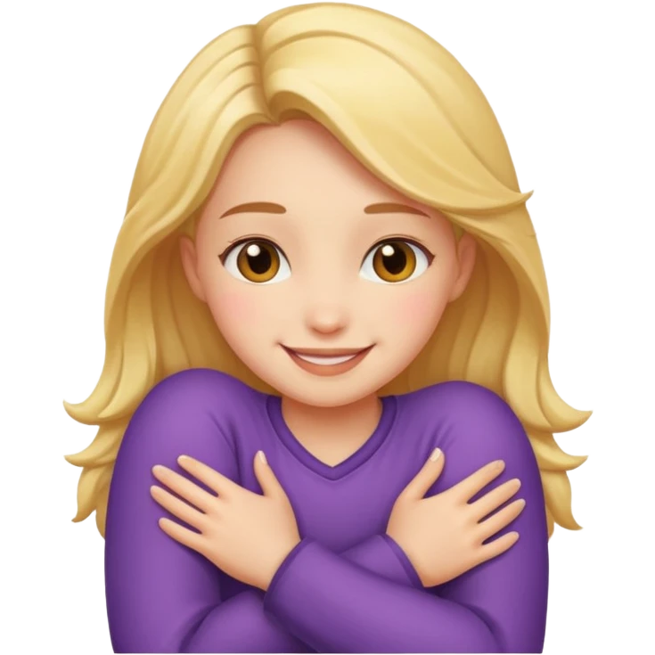 Hug with buty ghirl emoji