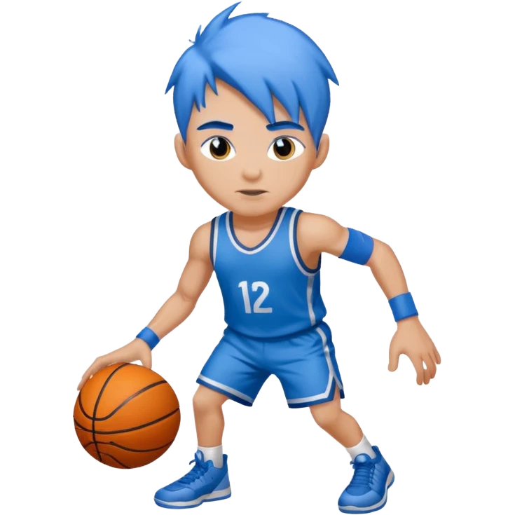 basketball player with blue hair emoji