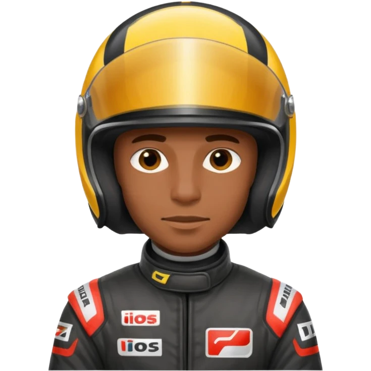 Formula racer black man emoji