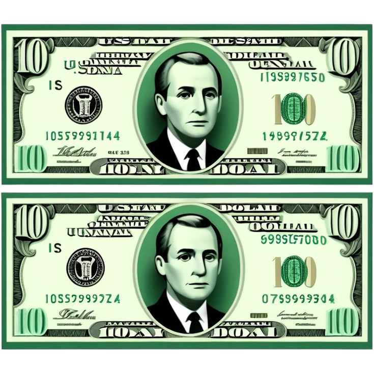 3D realistic US 100 dollar bill sticker, slight perspective, centered, clean cutout, transparent background, no text, no watermark emoji