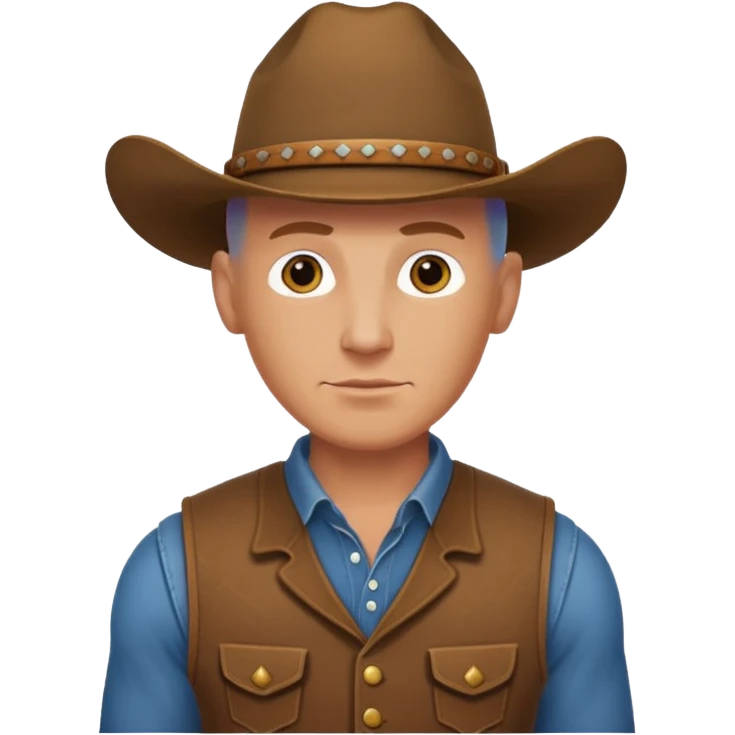 BALD COW BOY WITHOUT HAT emoji