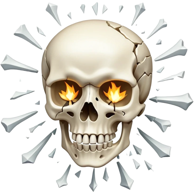 Skeleton head explode emoji