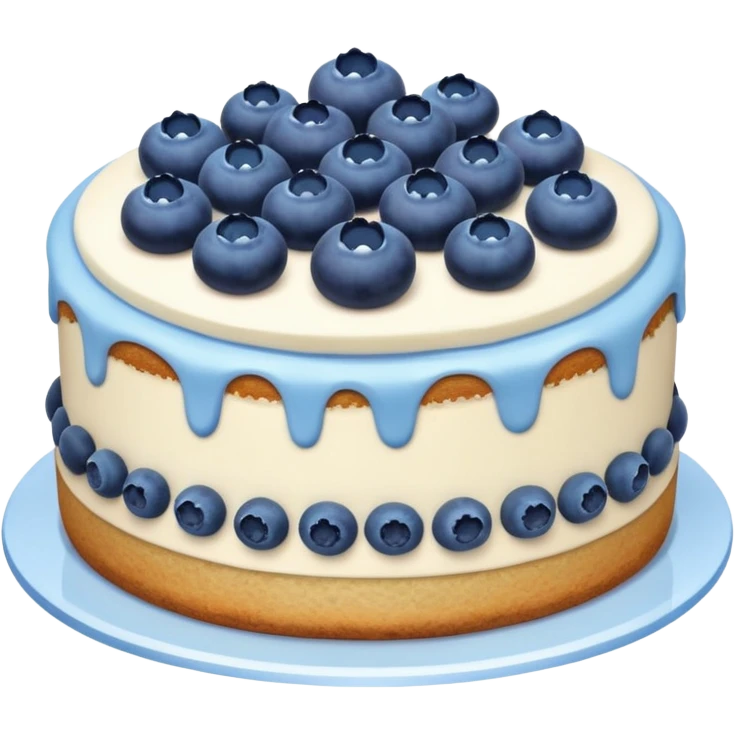 Cake with blueberries on top emoji