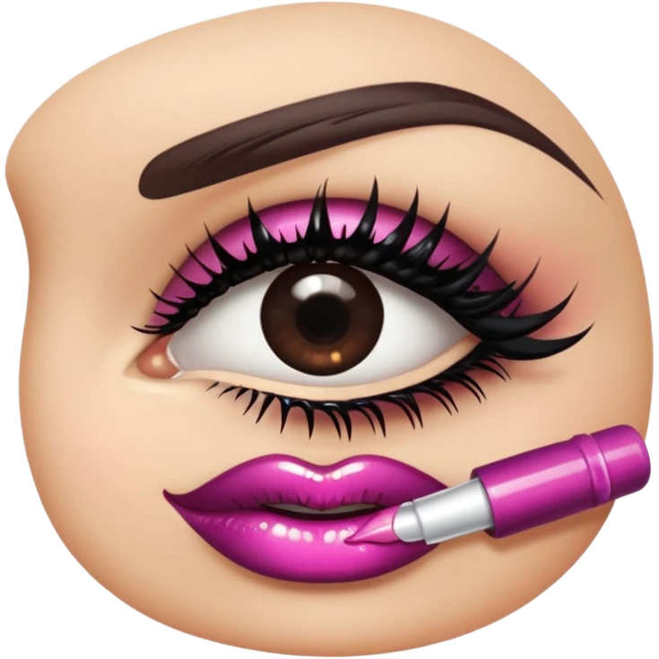 Lip gloss and eyelashes  emoji