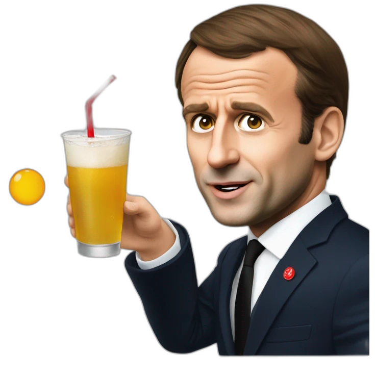 Emmanuel Macron drink sojasun emoji