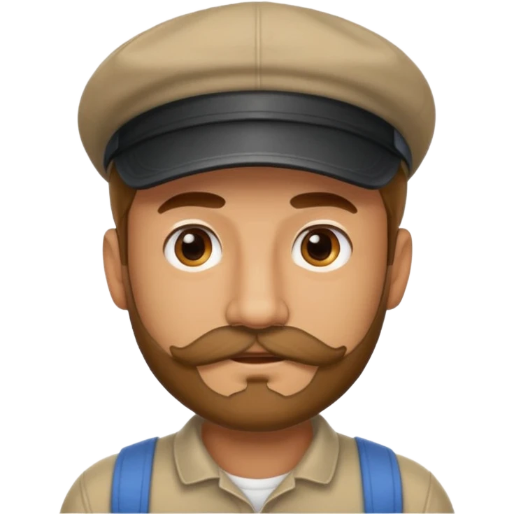 man wearing cap with little beard and moustache emoji