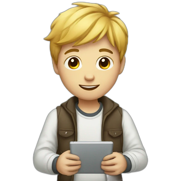 boy with tablet emoji