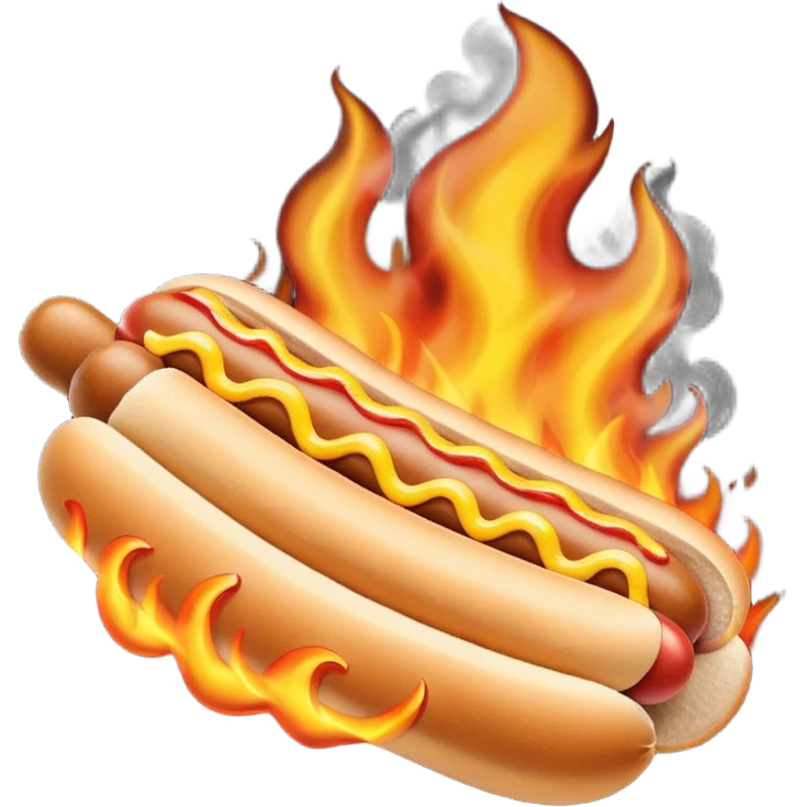 Hand Holding a Flaming Hotdog emoji