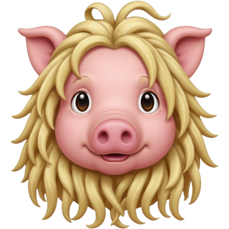 long dreadlock blonde haired pig emoji