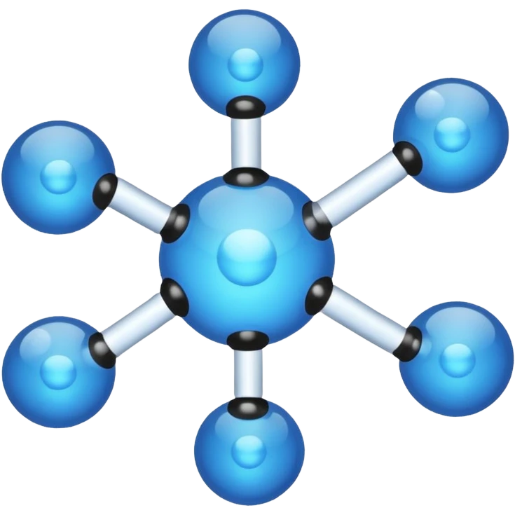blue chemical molecule emoji
