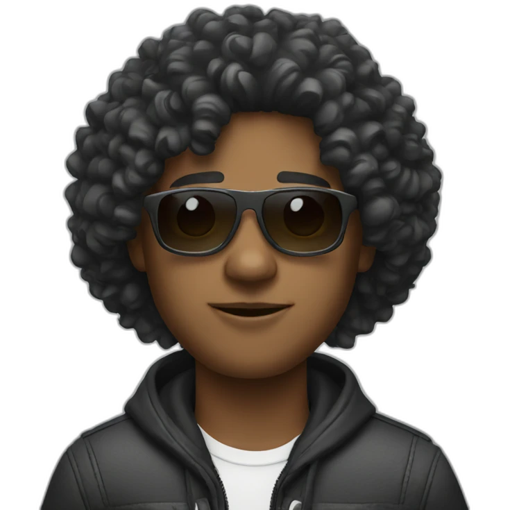 Guy with sunglasses and curly hair emoji