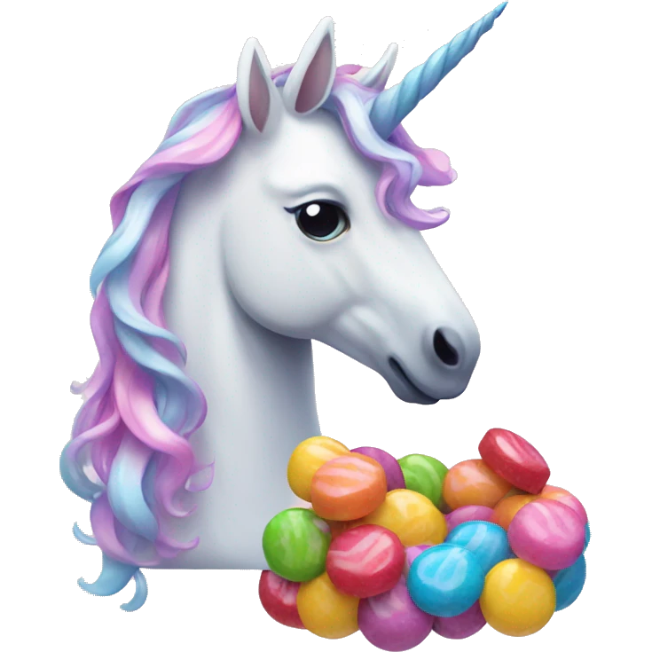 unicorn with candy emoji