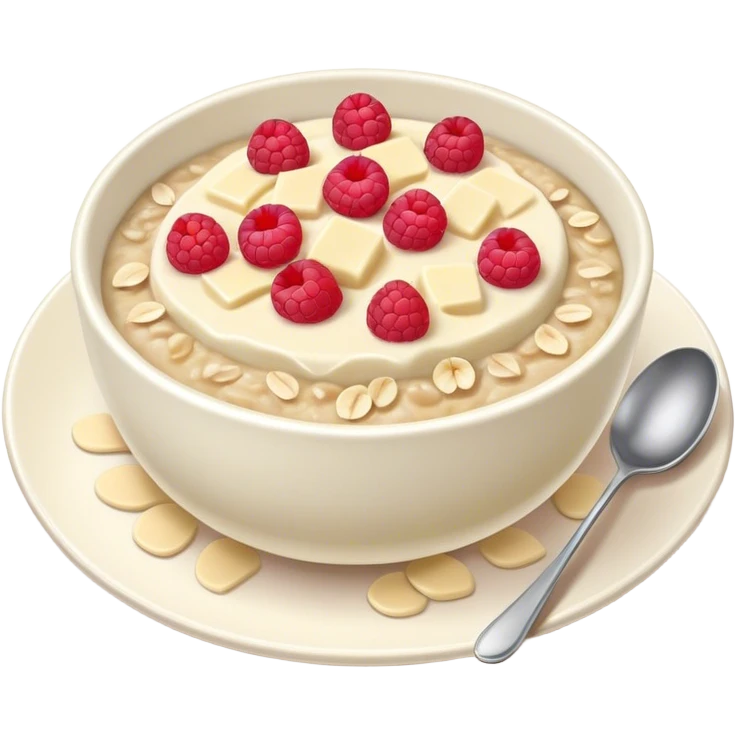 Night oatmeal with white chocolate, raspberry  emoji