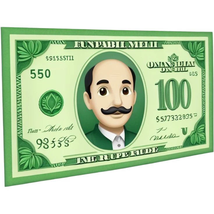 A rupee bill emoji
