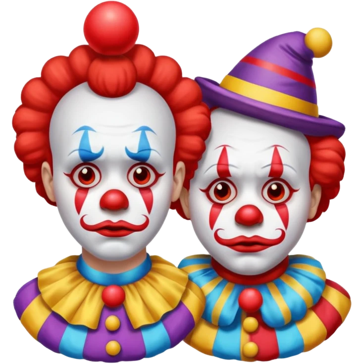 clowns with sad 😢 face without tears along with some body emoji