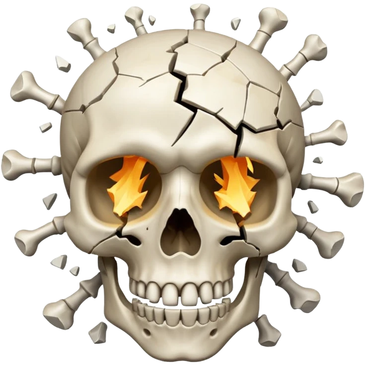 Explode skeleton head emoji